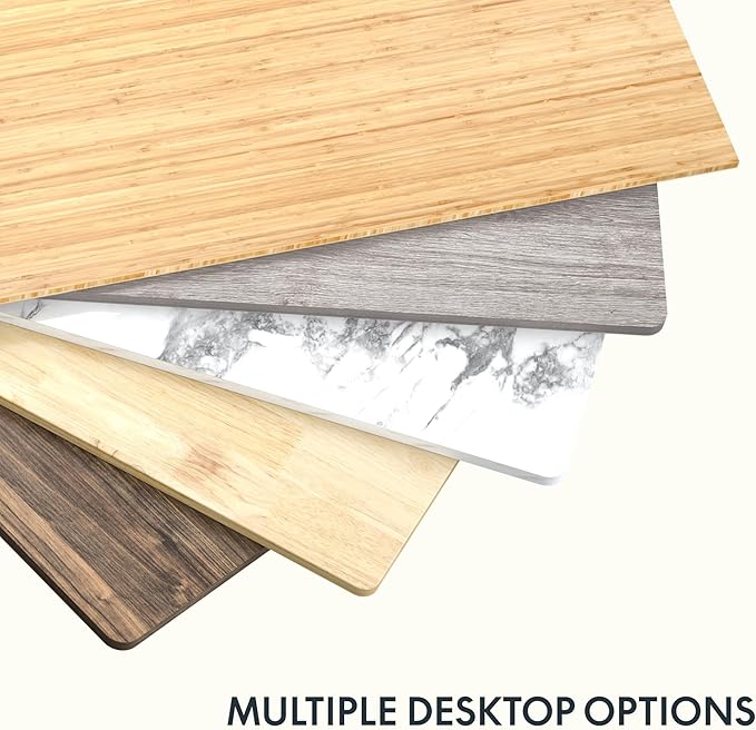 FLEXISPOT EN1 One-Piece Standing Desk, 60 x 24 Inches Height Adjustable Desk Electric Sit Stand Desk for Home Office (White Frame + Gray Wood Desktop, 2 Packages)