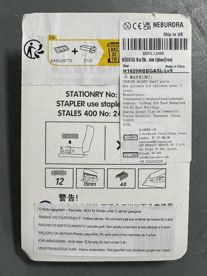 NEBURORA Mini Effortless Desktop Staplers with 400 Standard 26/6 Staples, 2-24 Sheet Capacity, Includes Built-in Staple Remover, Cute Stapler Gift for Student and Office Use, 3 Colors Options (Green)