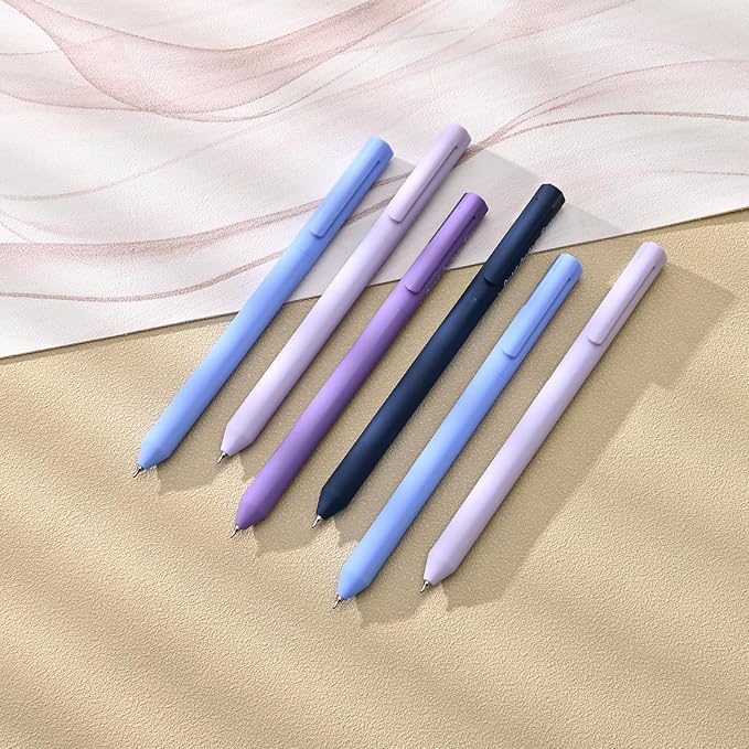 BAYTORY 8Pcs Colored Gel Pens, 0.5mm Fine Point Multicolored Ink Pen, Colorful Pens Smooth Writing for Note Taking and Marking Supplies (Purple)
