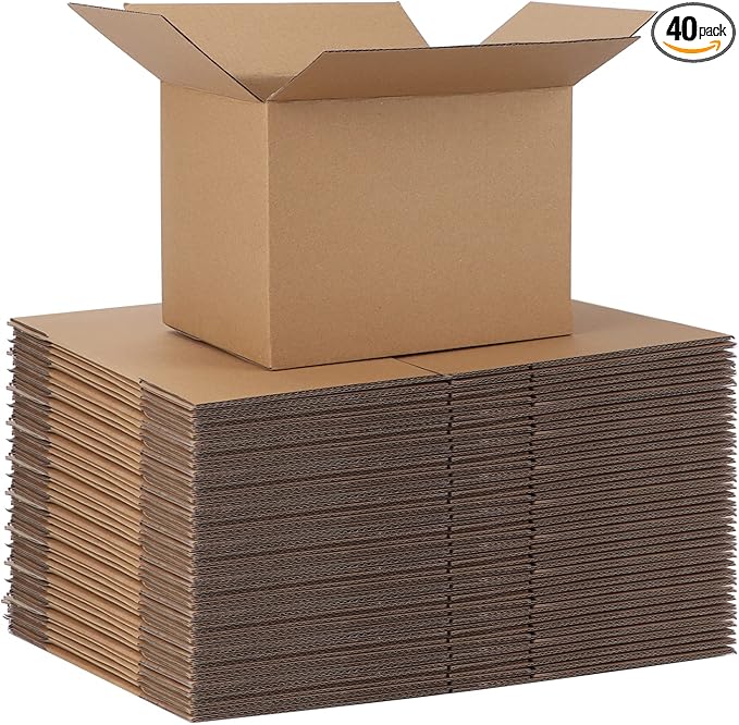 CRUGLA 40 Packs 8x6x6 Shipping Boxes Cardboard Boxes Shipping Box for Business Packaging Thin Box