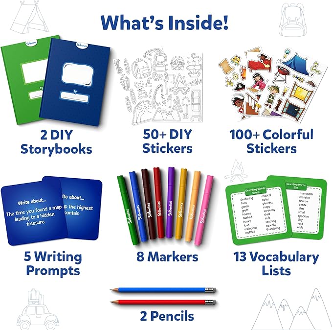 Skillmatics Storybook Art Kit - Create Adventure Stories, DIY Craft & Writing Kit with 300+ Stickers, Scrapbooking & Journal Activity, Christmas Gifts for Kids Ages 5, 6, 7, 8, 9, 10