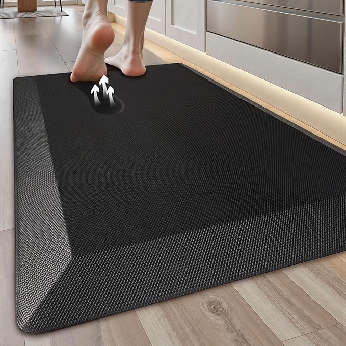 Anti Fatigue Kitchen Mats for Floor, 9/10 Extra Thick Cushioned Standing Desk Mat, Comfort Memory Foam Ergonomic Kitchen Rugs and Mats Non-Slip Waterproof for Office, Kitchen, Sink, 20" x 32"