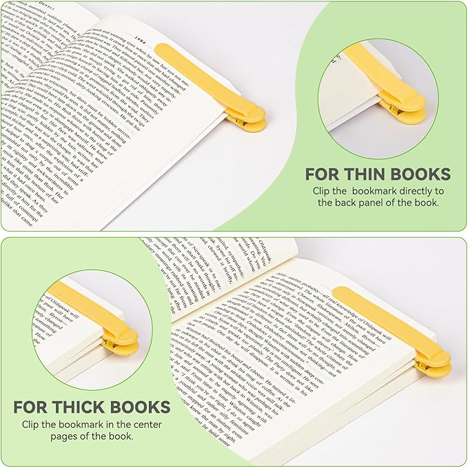 6 PCS Automatic Bookmark, Smart Bookmarks for Women Men Book Accessories Silicone Book Mark Bible Book Markers Book Marks for Reading Book Lovers Gifts Bookish Gifts Birthday Party Favors for Kids, C