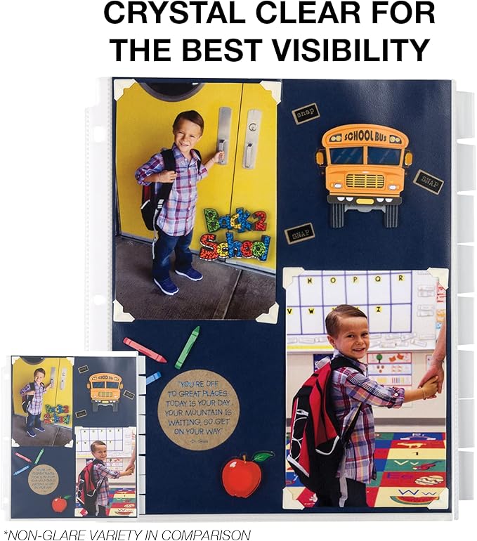 Samsill Sheet Protector Dividers, 8.5 x 11 Inch Page Protectors for 3 Ring Binder with Pockets, Super Heavy Duty, 8 Binder Dividers with Tabs, Letter Size, Top Loading, Acid Free, 1 Set