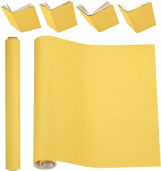 PATIKIL Book Binding Cloth, 51 x 11 Inches Book Cloth for Binding Repairing Fabric Surface Paper Backed Bookbinding Supplies, Yellow