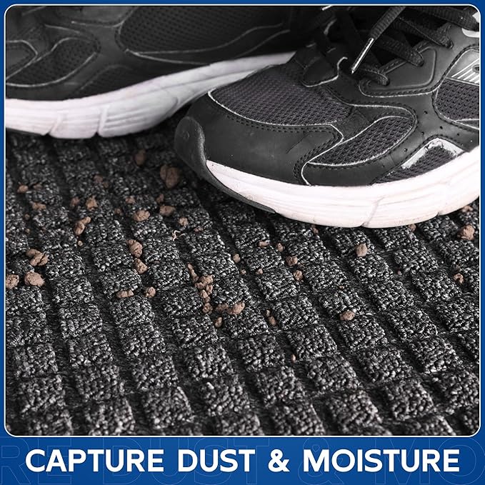 Durable Front Door Mat, 60" x 36" Heavy Duty Indoor Outdoor Doormat for Entryway, Non-Slip Rubber Backing, Stain and Fade Resistant Commercial Floor Mat for Home Office Entry