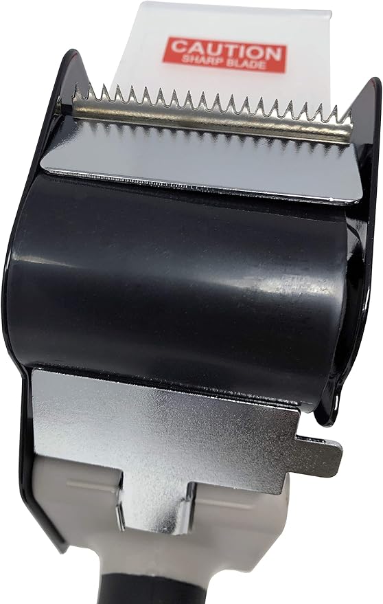 Clipco Tape Dispenser Gun with Packing Tape Included and Rubberized Handle (Pack of 3) (Black-Gray)