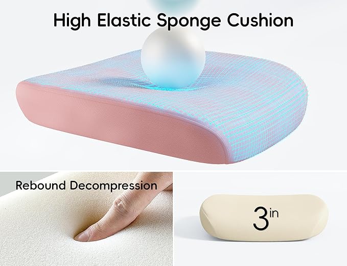 TRALT Office Chair - Ergonomic Office Chair with Back Support, Home Office Desk Chairs, Comfy Desk Chair, Computer Chair, 330lbs Wide Seat Big and Tall Office Chairs for Students (Pink)