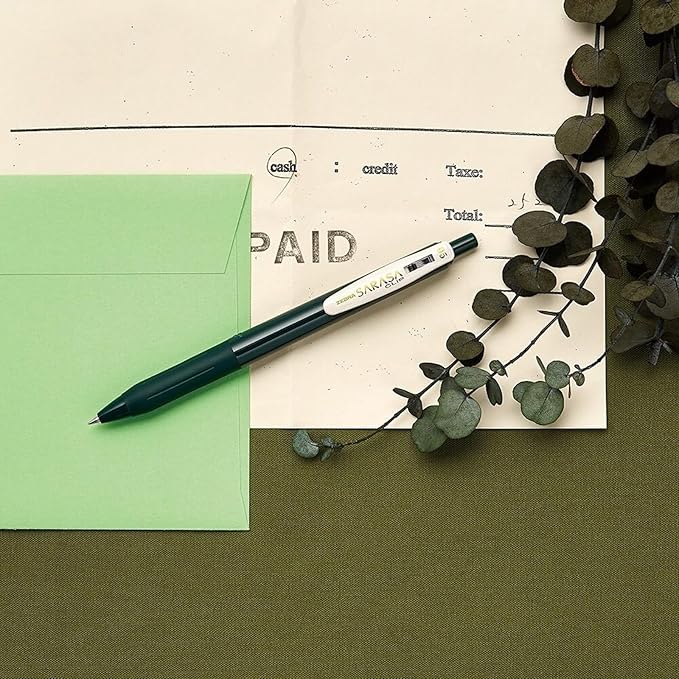 Zebra Pen Sarasa Clip Retractable Gel Pen, 0.5mm Fine Point, Dark Assorted Colors, Ideal for School Supplies and Teacher Supplies, 5-Pack (47455)