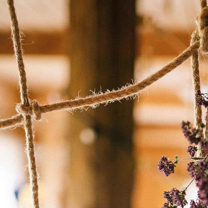 1/2 Inch Diameter Jute Rope, IMROPE Natural Jute Rope 100 Ft, Twisted 4 Strands for DIY Arts Crafts, Garden, Home Decorating, Hammock for Indoor and Outdoor Use