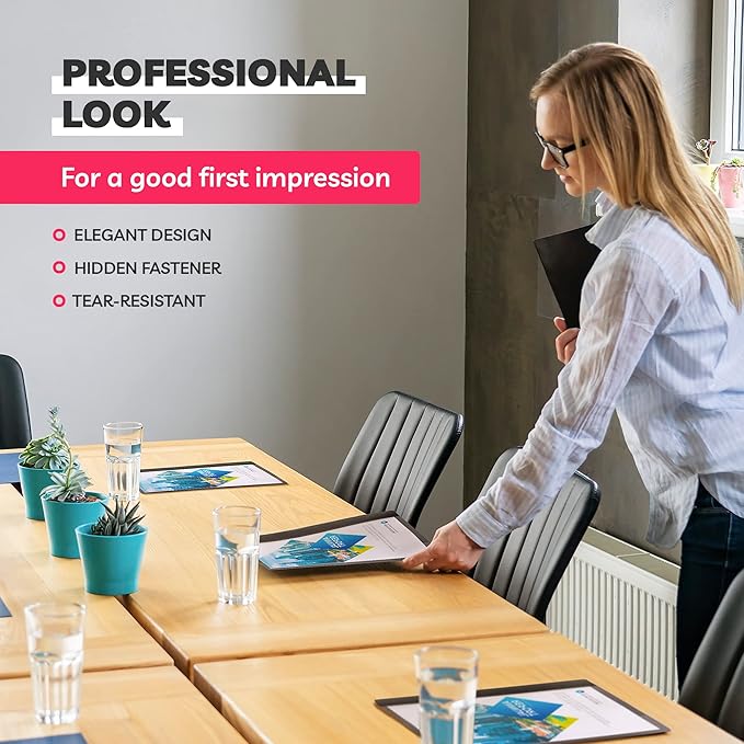 Report Covers - (30 Set), 8.5 x 11 Letter Size, 3-Prong Fasteners, Clear Front Plastic Folders - Perfect for Presenting Resumes, Proposals, and More with Professionalism