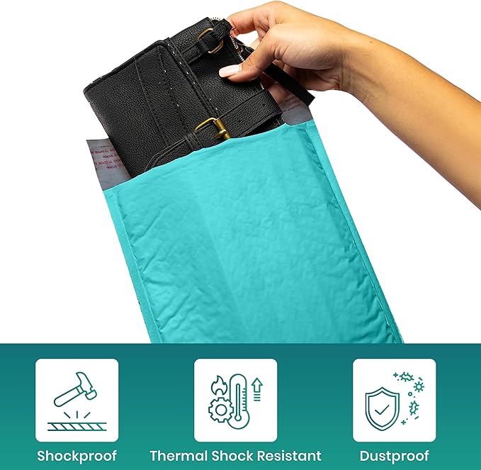 Levex - #0000 4" x 6" [10 Pack] Teal Poly Bubble Mailers, Padded Envelope Mailers, Packing Envelope & Mailing Bags for Shipping