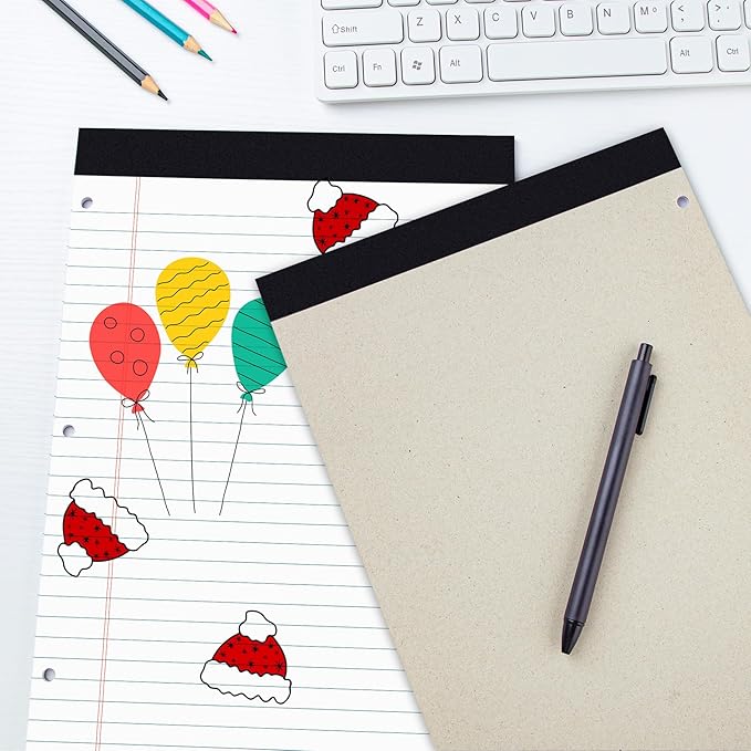 HAUTOCO 2 Pack 8.5 x 11 Legal Pads White Wide Ruled Notepads Perforated Writing Pads, 30 Sheets Per Notepad, 3-Hole Punched Paper, Writing Note Pads for School, Home, Office, Business