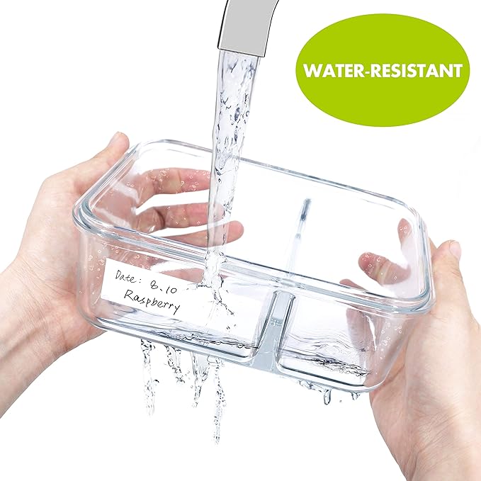 500 Blank Removable Freezer Labels Water Oil Resistant with Perforation Line for Food Containers Jars Pantry Organization