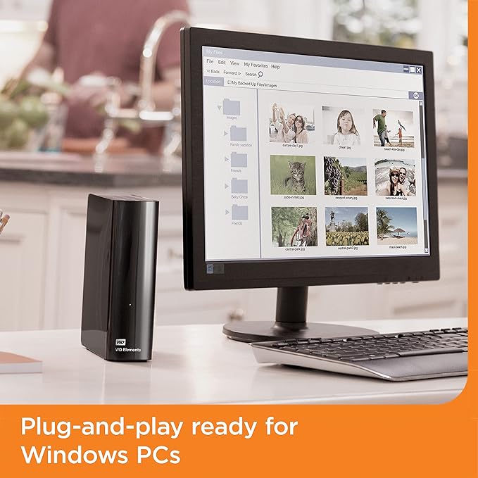 Western Digital 22TB Elements Desktop External Hard Drive, USB 3.0 external hard drive for plug-and-play storage - WDBWLG0220HBK-NESN