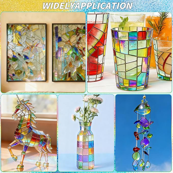 36 Sheets Opaque Stained Glass Bulk Variety Pack, 4 x 6 Inch Mosaic Glass Tiles for Crafts, Assorted Colors Cathedral Art Glasses Sheets for Stained Glass Making Projects