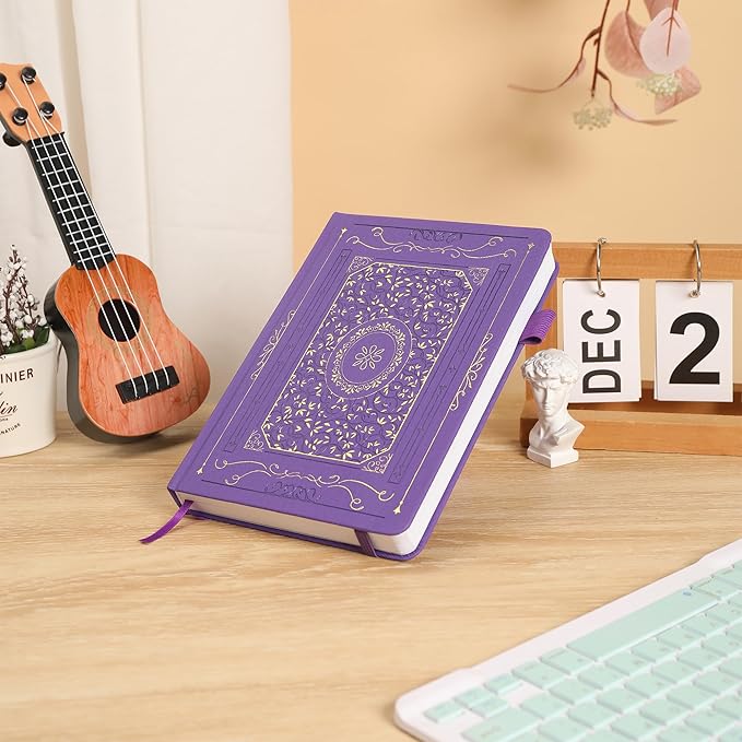 TIEFOSSI Dotted Notebook, 160gsm Thick Paper, Hardcover Dot Grid Journals for Women Men, 192 pages, for Travel, School and Office Use