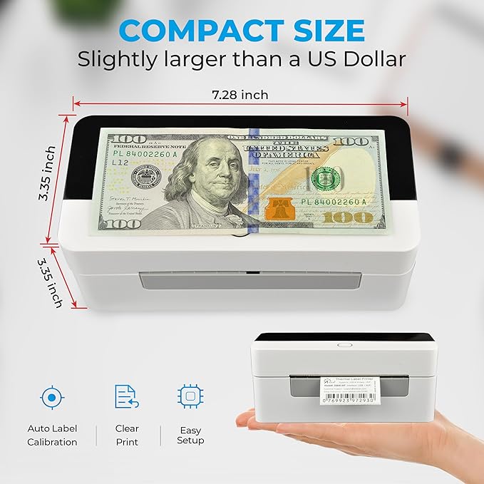 Arkscan 2054N Wireless Shipping Label Printer with USB and Wireless, for Connect to Bluetooth-Enabled Computer Devices, Support iOS, Android & Windows for 4x6 Direct Thermal Labels (Roll & Fanfold)