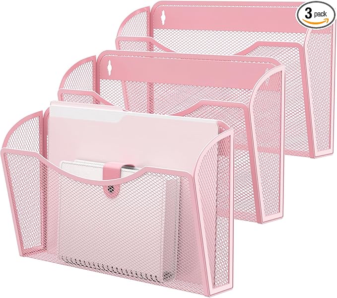 Wall File Organizer,Hanging Wall Mounted File Folder Binder Holder Mail Organizer for Office,Home and School Supplies