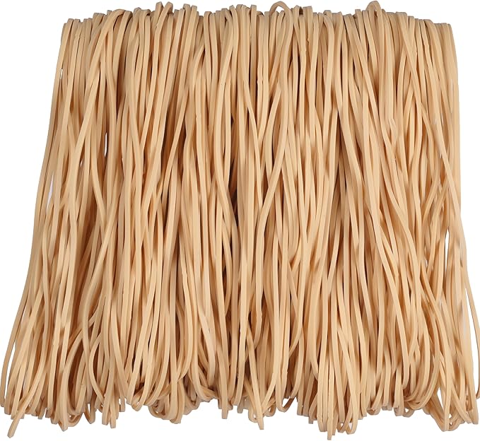 AMUU Rubber Bands Size #117A 200pcs Rubber BandsLarge, Big Elastic Bands for Office Supplies Trash Cans File Folders Litter Box large Strong Rubber Bands (7" x 1/16") Beige