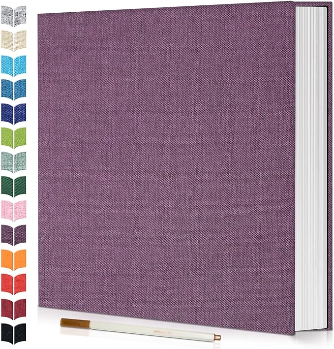 Photo Album Self Adhesive Scrapbook,120 Pages Large Photo Book for 4x6,5x7,8x10 Pictures,DIY Album for Baby Wedding Family Travel Birthday,with Metallic Pen and Scraper