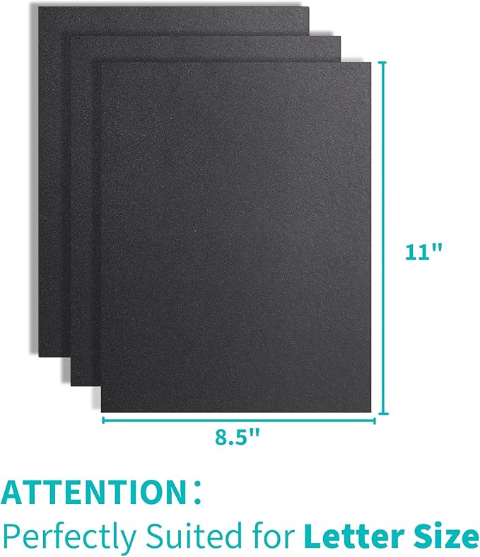 Binditek 100 Pack 12 Mil Sand-Textured Polycover - Plastic Binding Cover for Letter Size - Lightly Sanded Finish - Business Reports and Proposals - Square Corners, Un-Punched, Black