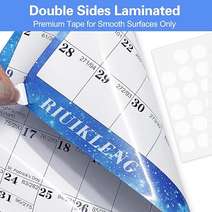 24" x 36" 2026 Wall Calendar Erasable Starry Sky, Wet & Dry Erase Large Laminated Annual Yearly Planner - 12 Month Horizontal/Vertical Calendar January to December for Easy Planning, Organizing