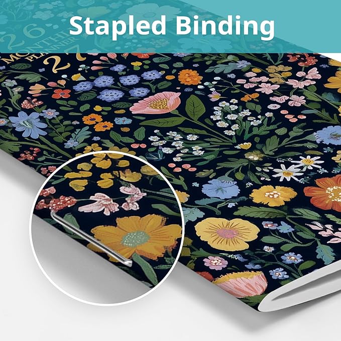 Pocket Calendar 2026-2027 for Purse, Two Year Monthly Planner Pocket Size, Jan 2026 to Dec 2027 Monthly Planner Small Size (6.5" x 3.5") - Garden of Whimsy