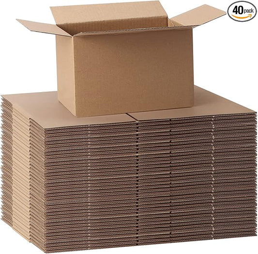 CRUGLA 40 Packs 6x4x3 Shipping Boxes Corrugated Cardboard Mailing Boxes Shipping Box Bulk for Packing Boxes