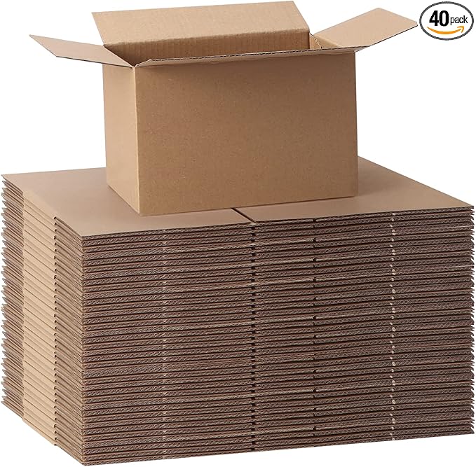 CRUGLA 40 Packs 6x4x4 Shipping Boxes Corrugated Cardboard Boxes Mailers Shipping Box for Packaging Small Business