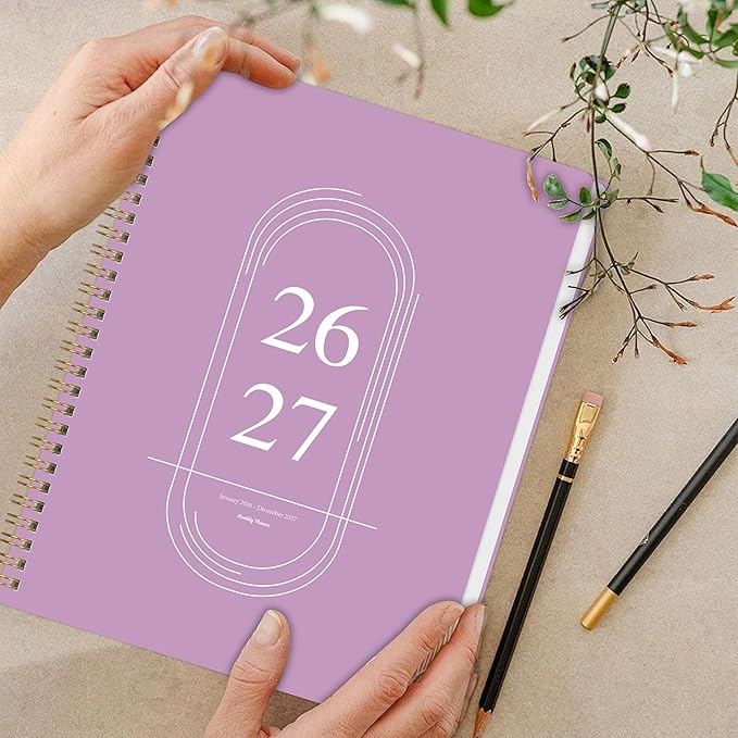 Monthly Planner 2026-2027 - 2 Year Monthly Planner Calendar 2026-2027, Jan. 2026 - Dec. 2027, 7.3" * 9.5", 24 Months Calendar Planner with Note Pages, for Office, School Home Planning - Purple