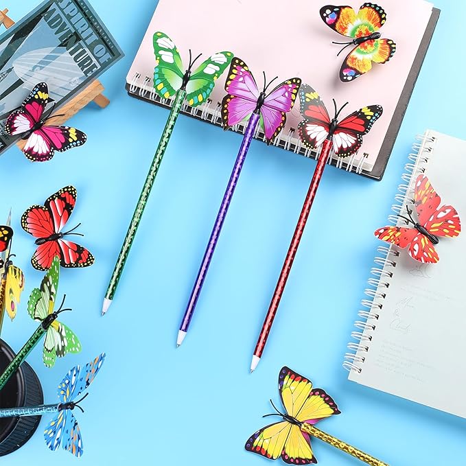 36 PCS Butterfly Pens, Cute for Women Teacher, 0.5mm Black Ink Pens for Girls Party Favors, School Office Home Writing Supplies, Bedroom Decor,Wedding, Birthday.