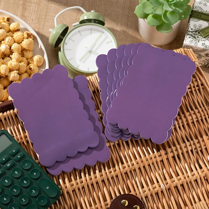 Eaasty 8 Pack Scalloped Sticky Notes Bulk Christmas Cute Self Sticky Note Pads Multi Color Bright Vintage Note Pads or School Office Supplies 240 Sheet(4" X 6",Purple Color)