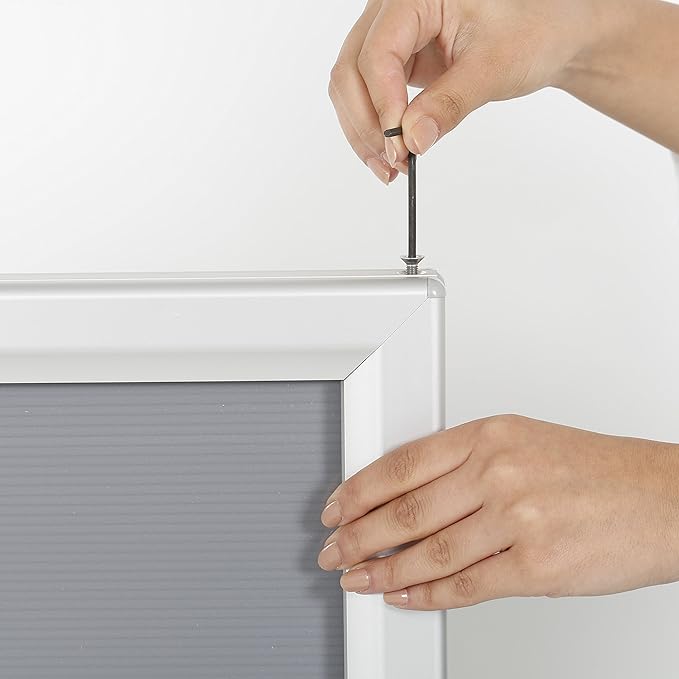 M&T Displays WindPro Weather and Wind Resistant Outdoor Pavement Curb Sidewalk Sign Holder for 22x28 Inch Posters Silver Aluminum Easy Front Loading Snap Frame Durable HDPE Silver Water Base