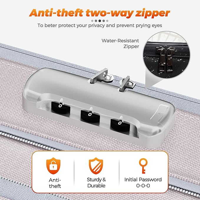 Nacial 5200℉ Fireproof Document Box with Lock, Expandable Document Organizer, Heat Insulated Fireproof Waterproof Box for File Storage, ﻿Portable Sturdy Handle for Important Documents Home Travel