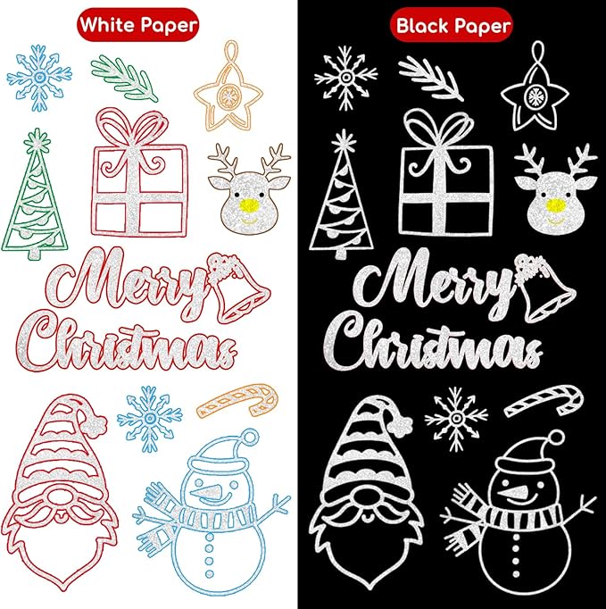 Double Line Outline Pens,48 Colors Self-outline Shimmer Markers Set,Double Line Pen for Drawing, Greeting Card,Birthday Greeting, DIY Art Crafts, Easter Eggs