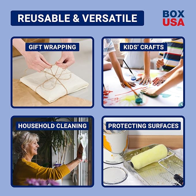 BOX USA Newsprint Packing Paper Sheets 360 Sheets (10 lbs.) Pre-Cut 27" x 17" Large Packing Paper Sheets for Moving, Shipping & Storage, Perfect Moving Supplies