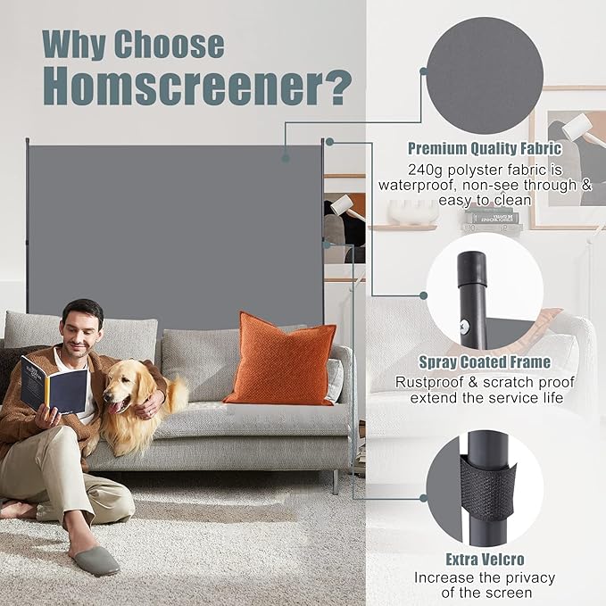 Room Divider Single Panel Privacy Screen W/Wheels, 71'' Wide Portable Room Divider Screen, Upgrade Fabric Wall Divider for Room Separation, Freestanding Partition Room Dividers for Home Office Studio