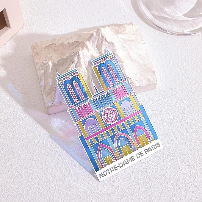 Metal Bookmarks with Transparent Design - Notre Damede Paris Book Mark for Readers, Aesthetic Book Markers for Kids, Teens, Teachers, Students, Gifts for Book Lovers, Writers, Reading Women & Men