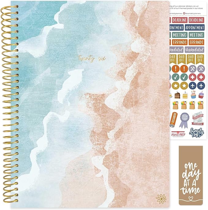 bloom daily planners 2026 Planner (January to December) - 8.5” x 11” Weekly & Monthly Dated Agenda Organizer Book with Stickers & Tabs - Flexible Soft Cover - Ocean Oasis