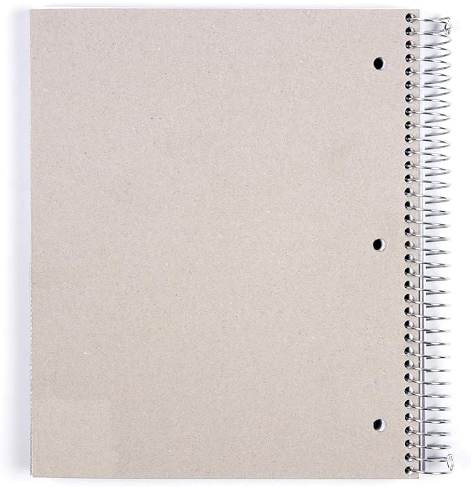 Mintra Office Durable Spiral Notebooks, 5 Subject (Red, College Ruled 1pk)