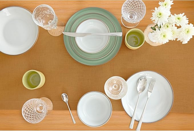 Solino Home Linen Table Runner 108 Inches Long - 100% Pure Linen Caramel Dining Table Runner 14 x 108 Inch for Fall, Autumn, Thanksgiving - Fete