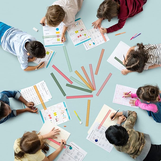 Panelee 306 Pcs 12 Inch Plastic Ruler Color Transparent Colorful Metric Clear Ruler with Inches and Centimeters for Kids School Home Classroom Office Back to School Gifts Supplies