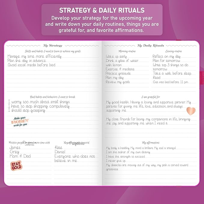 GoGirl Weekly Schedule Planner – Hourly Work & Life Planner with Time Slots – Vertical Agenda Organizer for Daily Productivity, A5 (Hot Pink)