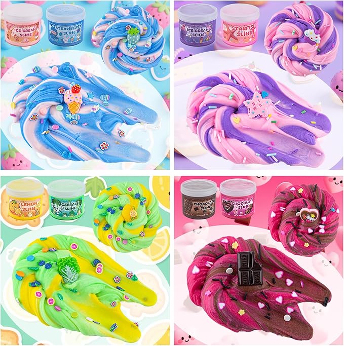 18 Pack Slimes, Slime Kids, Butter Cloud Slime kit for Girls Ages 8-12, Toys for Girls and Boys, Slime Party Favors Goodie Bag Stuffers, 4 5 6 7 8 9 10 Year Old Girl Birthday Gift Cute Stuff
