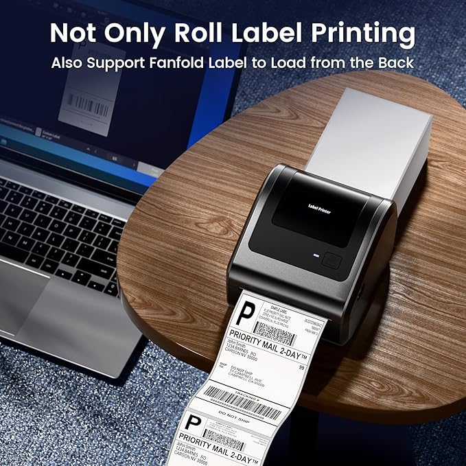 Bluetooth Shipping Label Printer 4x6 - D450BT Thermal Label Printer for Shipping Packages, Small Business, Home, Office, Compatible with Amazon, Ebay, Etsy, USPS