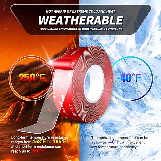 Made of 3M 4910 VHB Heavy Duty Double Sided Nano Mounting Tape (10FT x 1.2IN) - Clear, No-Damage & Wall Removable, Ideal for Home Decoration, DIY, Hanging Pictures, Fixing Carpet & Cables