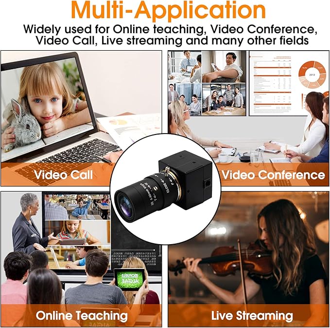 SVPRO 2MP USB Web Camera - 5-50mm 10X Optical Zoom Lens, CS Mount, 1080P HD CMOS, 100fps/60fps, UVC Mini Cam OTG, Drive Free PC Webcam