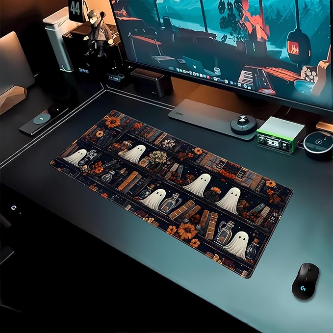 Kawaii Desk Mat Cute Gothic Desk Pad Anime Dark Academia Mouse Pad Gaming Mousepad XL Desk Matt for Desktop, Computer Laptop Keyboard and Mouse Mat for Women Office Decor Accessories 31.5x11.8 in