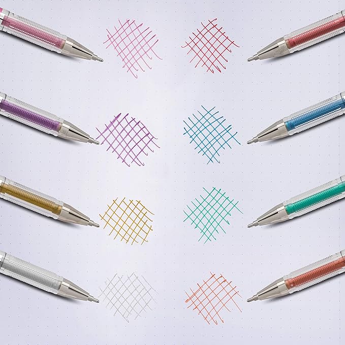 Pentel Arts Slicci Metallic 0.8 mm Needle Tip Gel Pen, Metallic Bronze Ink, 1 Pack (BG208BPME)